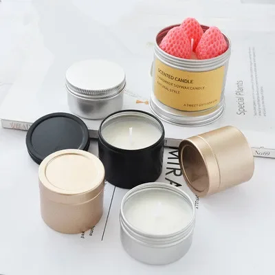 Luxury Skincare Box - ขวดเทียนหอมหรูหราพร้อมฝาปิด บรรจุภัณฑ์ทรงกลมสำหรับเทียน กล่องเก็บของเปล่าสำหรับทำสบู่ ครีมบำรุงผิว ตัวอย่างผลิตภัณฑ์ความงาม