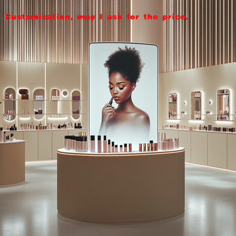 Luxury Skincare Design - ตู้โชว์เครื่องสำอางแบบกำหนดเอง หรูหรา ทันสมัย สำหรับร้านเสริมสวย ชั้นวางสินค้า เฟอร์นิเจอร์ดีไซน์