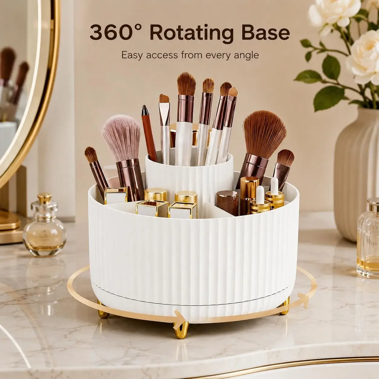 กล่องเก็บเครื่องสำอางหมุนได้ 3 - Luxury Skincare Box บทวิจารณ์และราคา