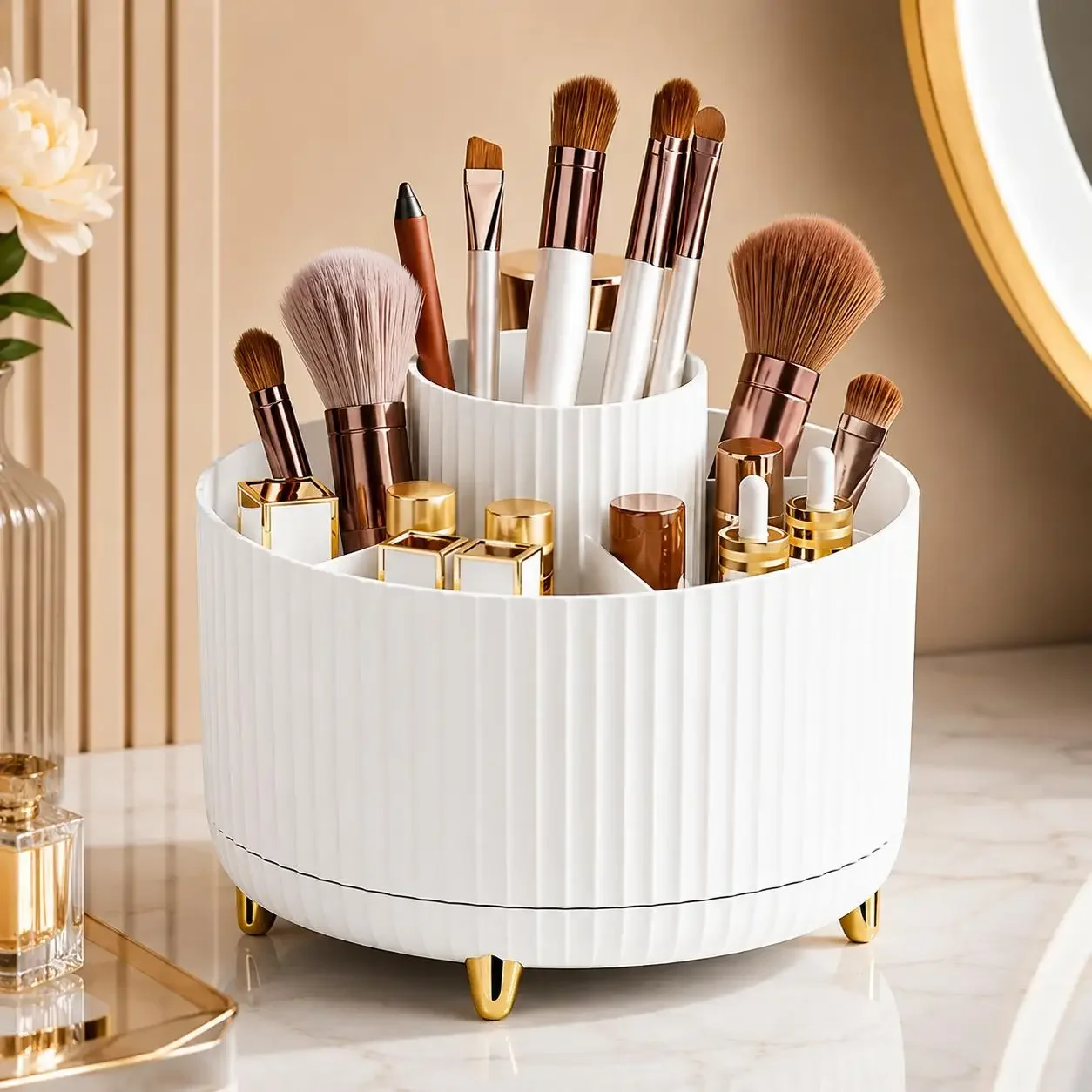 กล่องเก็บเครื่องสำอางหมุนได้ 3 - Luxury Skincare Box บทวิจารณ์และราคา
